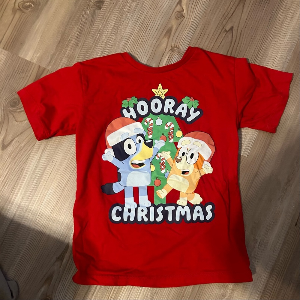 Bluey Red Graphic T-Shirt Christmas